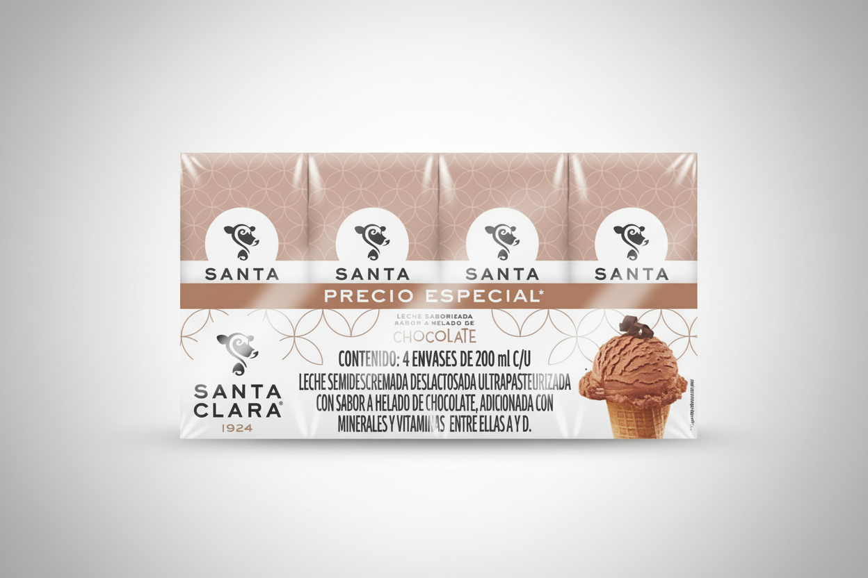 Leche Santa Clara Chocolate-Pack 4 pz